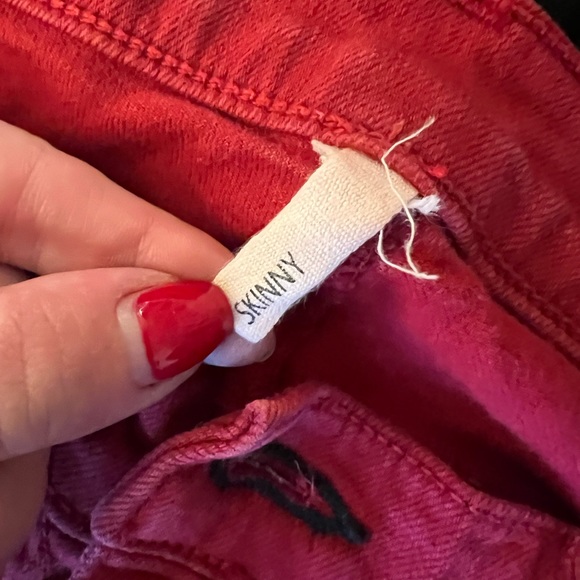 Rag & Bone Red Distressed Denim - Picture 3 of 5